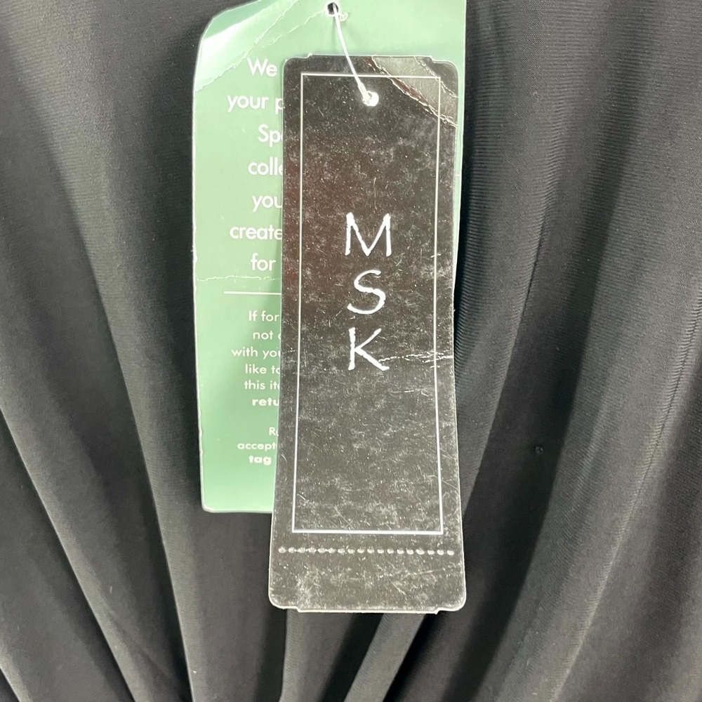 MSK Jumpsuit Womens Small Stretch Embellished Cuff Wide Leg Minimalist Office - Picture 8 of 14